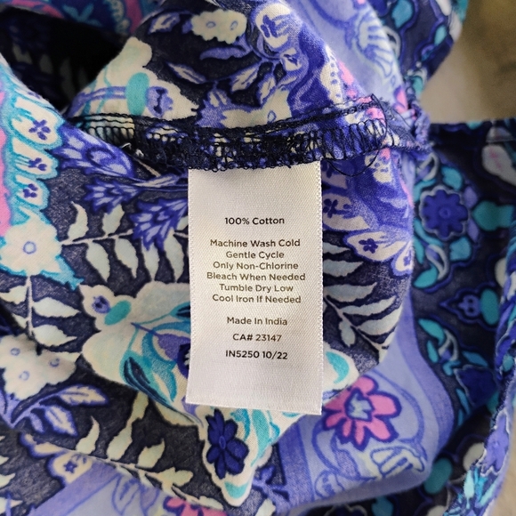 Talbots Pleated Sleeve Top Womens XL Floret Medallion Tassels‎ Paisley Bohemian - Picture 6 of 11